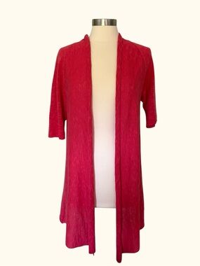 Eileen Fisher Cardigan Sweater Size Medium Women's Short Sleeve Linen Blend